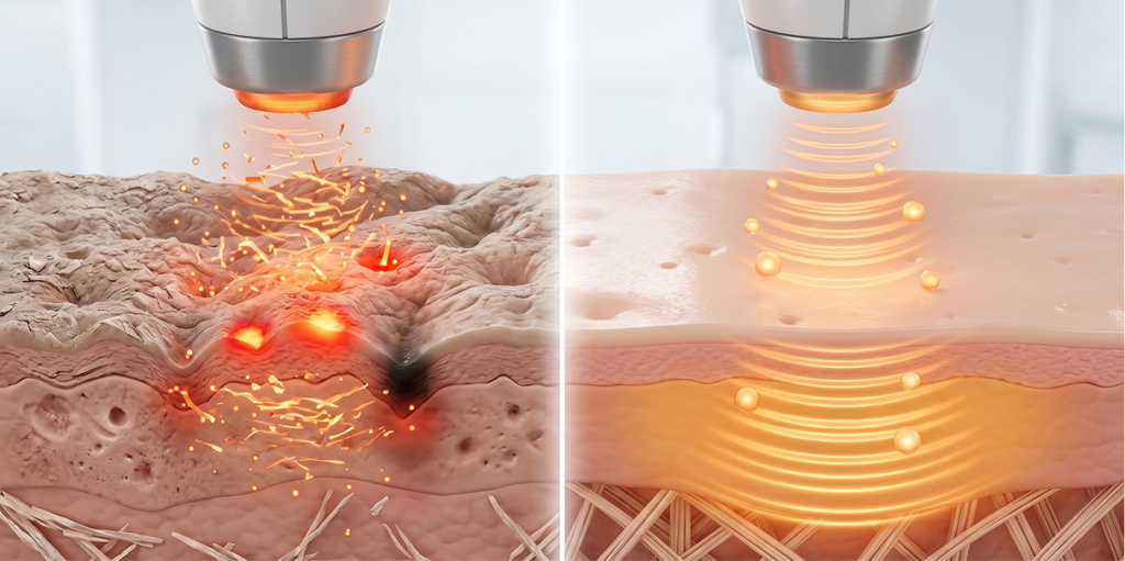 Energy delivery efficiency based on skin texture