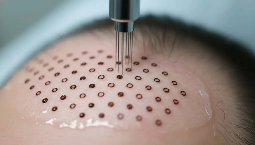 Scalp Micropigmentation uses tiny dots to replicate the look of natural hair follicles.