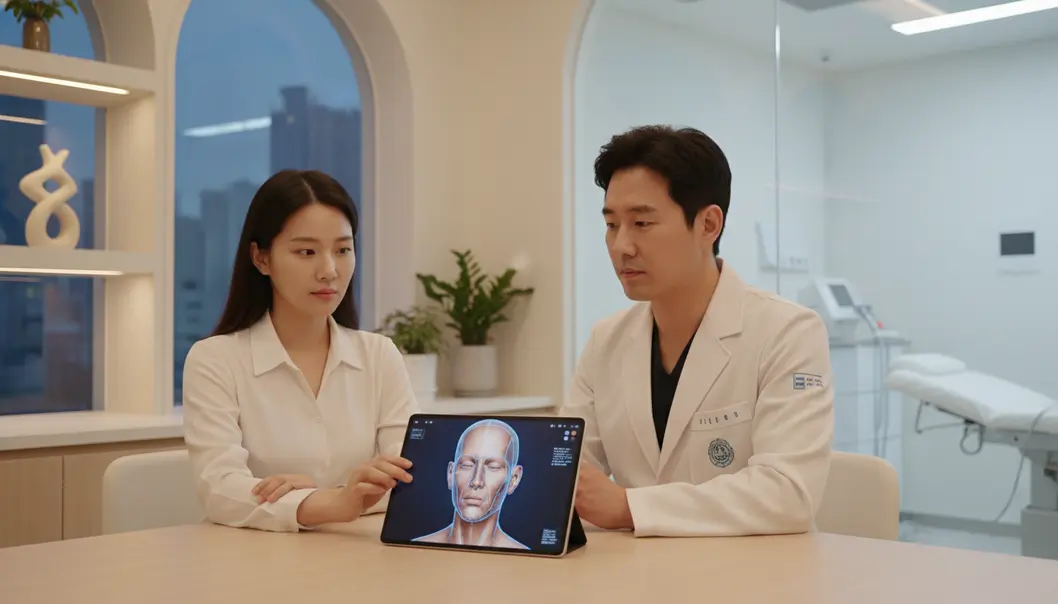 Advanced 3D facial scanning technology allows Korean surgeons to plan procedures with absolute precision.