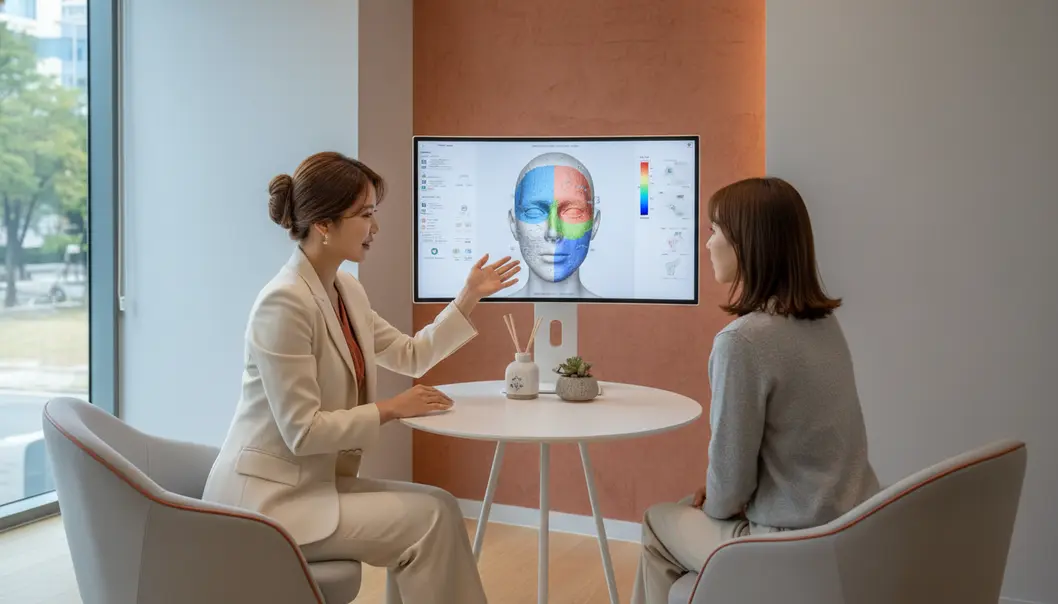During the consultation, a specialized consultant will review your skin analysis and discuss treatment options.