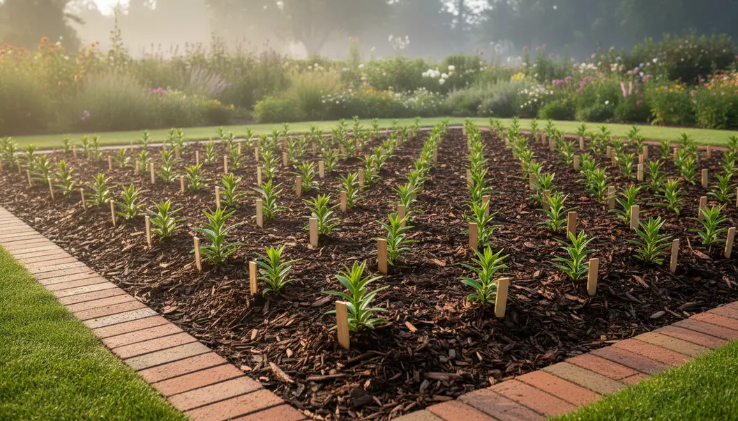 Proper spacing and mulching are key to a thriving and healthy lilied garden.