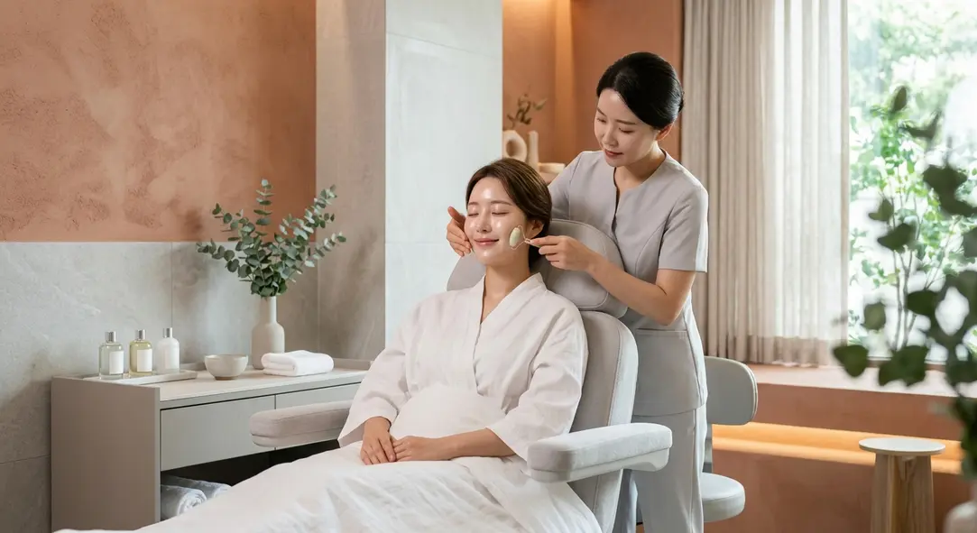 An elegant representation of Regevan skin booster treatments, featuring soft terracotta tones and skin rejuvenation concepts.