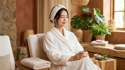 A woman with radiant skin in a spa environment, representing the results of an Aqua Peel.