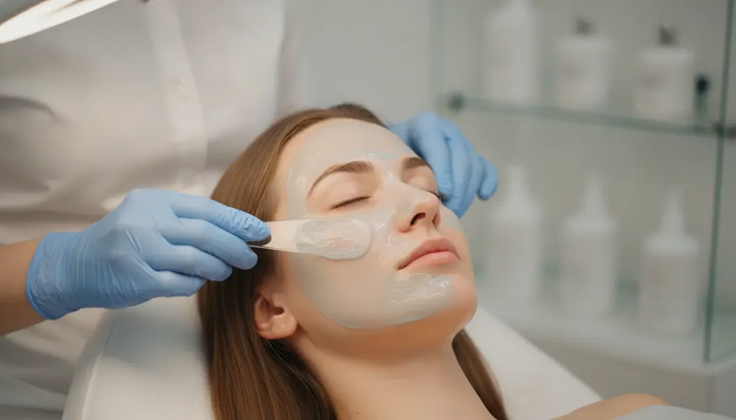 A popular post-treatment soothing mask applied at a Korean dermatology clinic.