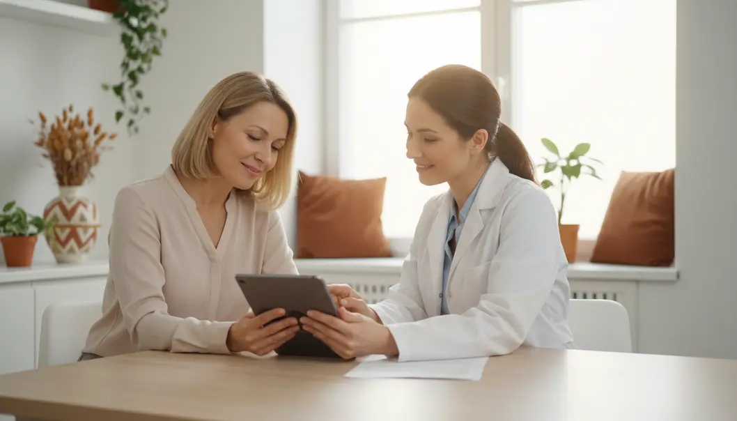 Discussing test procedures and expectations with a doctor.