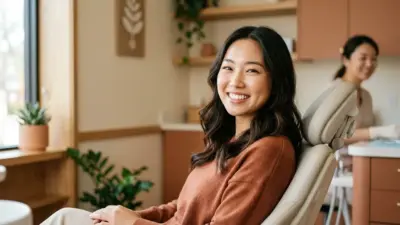 A warm and inviting dental clinic setting featuring a close-up of a smiling patient reflecting confidence.