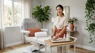A clean, beautifully lit medical spa treatment room with an inviting aesthetic and warm terracotta accents.