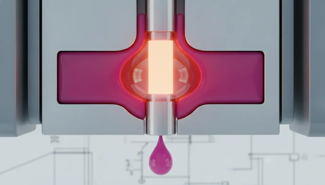 Inside the micro-chamber of a Bubble Jet printer nozzle.