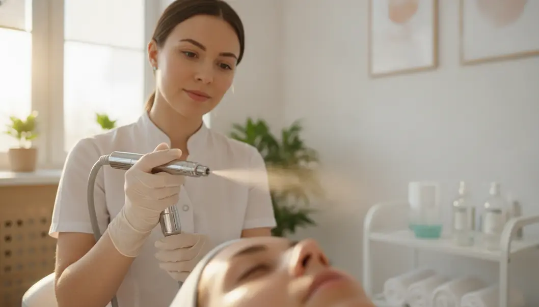 The oxygen peel wand delivers a cooling, refreshing burst of hydration.