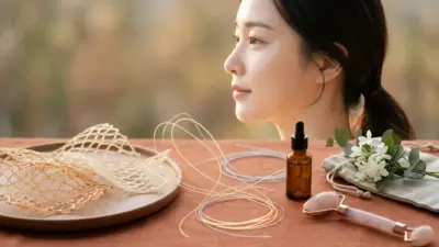 A beautiful representation of skin elasticity and facial rejuvenation featuring smooth PDO threads and a glowing face profile.