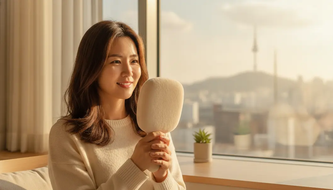 Discovering a softer facial contour post-recovery in Seoul.