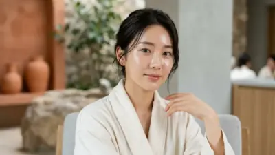 A beautiful woman demonstrating clear, deeply hydrated, and luminous glass skin.