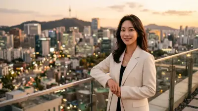 A beautiful, confident woman showcasing a sharp, well-defined jawline and neck in South Korea.