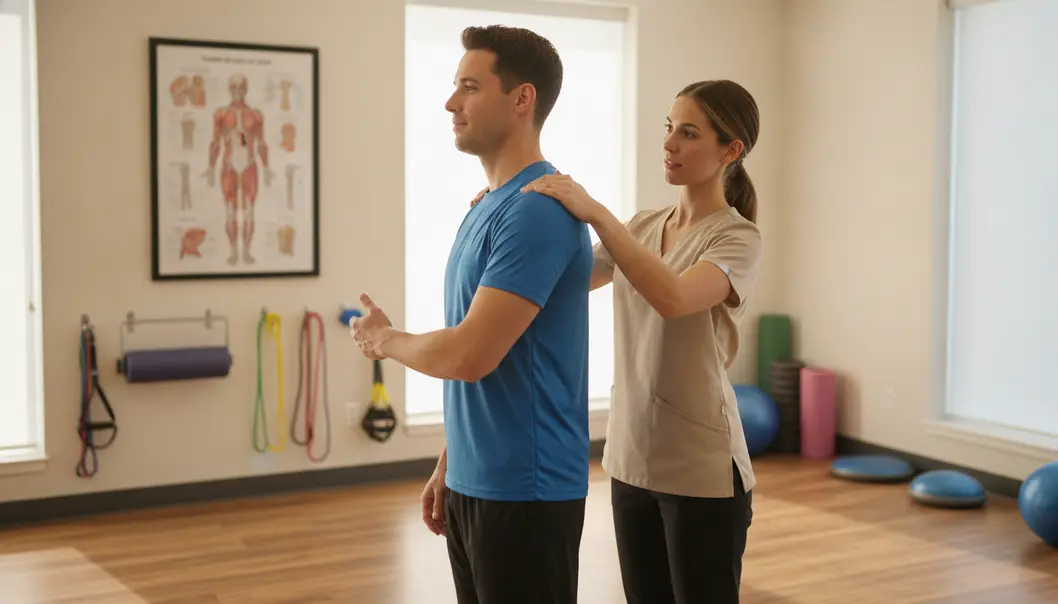 Functional correction involves analyzing and adjusting everyday movement patterns to relieve joint stress.