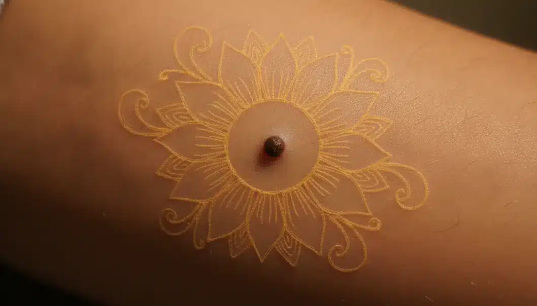 Instead of hiding a mole, you can make it the centerpiece of your tattoo design!