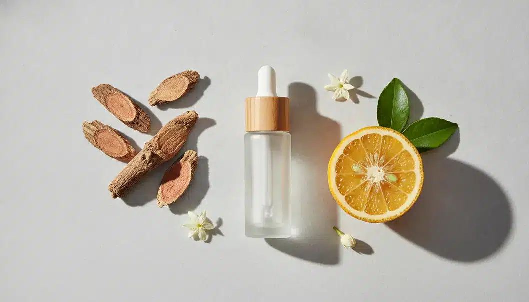 Nature-derived ingredients like licorice root and yuja are staples in Korean brightening skincare.