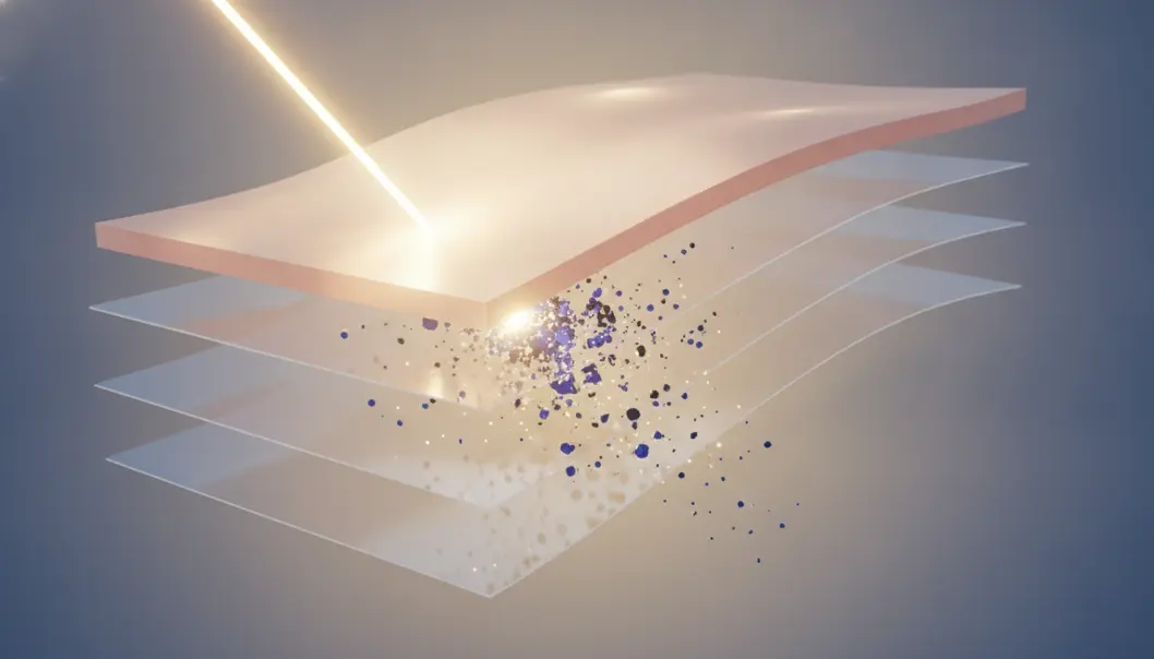 The laser selectively shatters pigment without damaging the surrounding tissue.