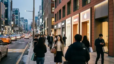 Illuminated signs of various medical clinics lining the streets near Gangnam Station at dusk.
