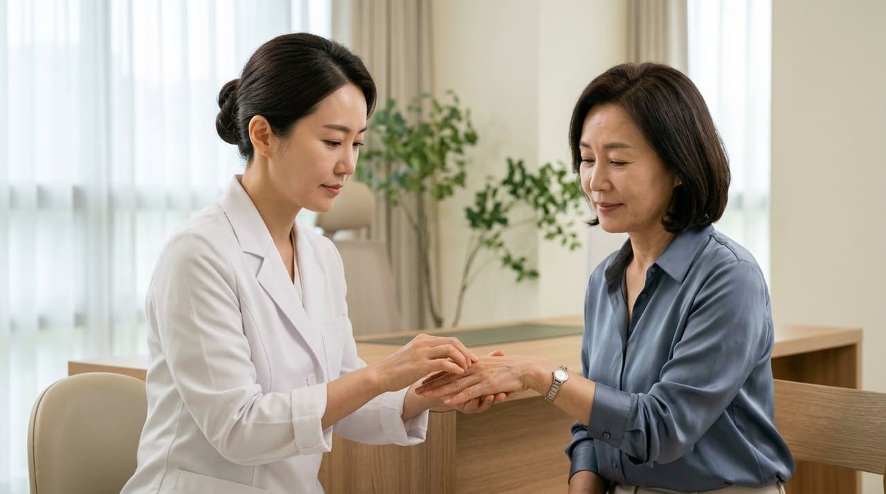 hand rejuvenation skin booster korea consultation with a board-certified Korean dermatologist using skin diagnostic imaging