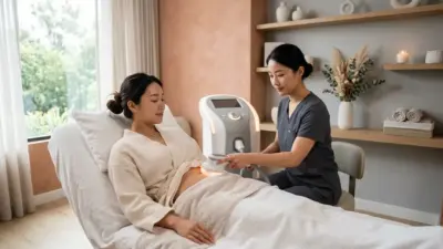 A modern body contouring machine in an elegant aesthetic clinic