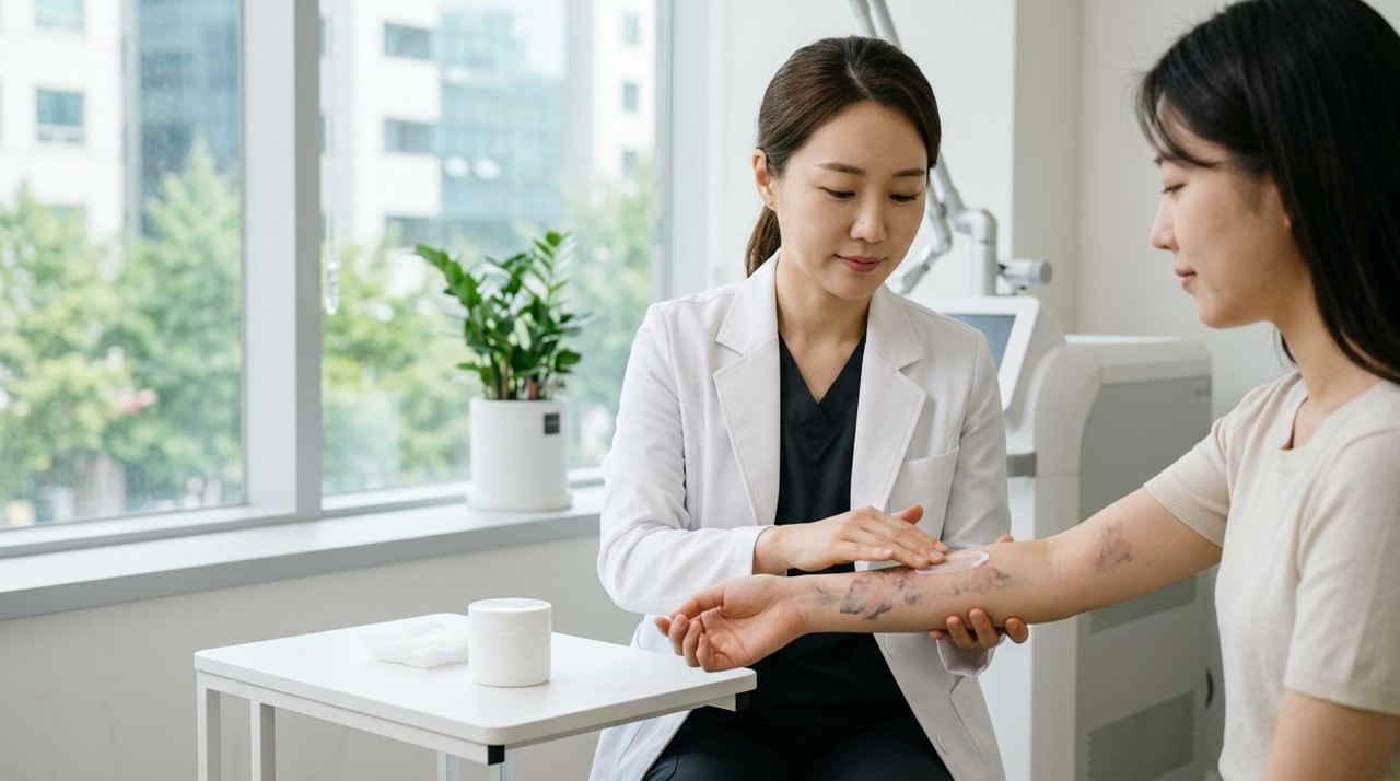 picosecond laser tattoo removal korea consultation with a board-certified Korean dermatologist using skin diagnostic imaging