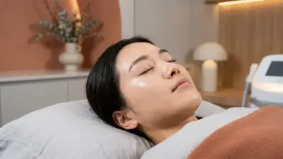 Close up of a serene woman's flawless eye area representing Rejuran I treatment