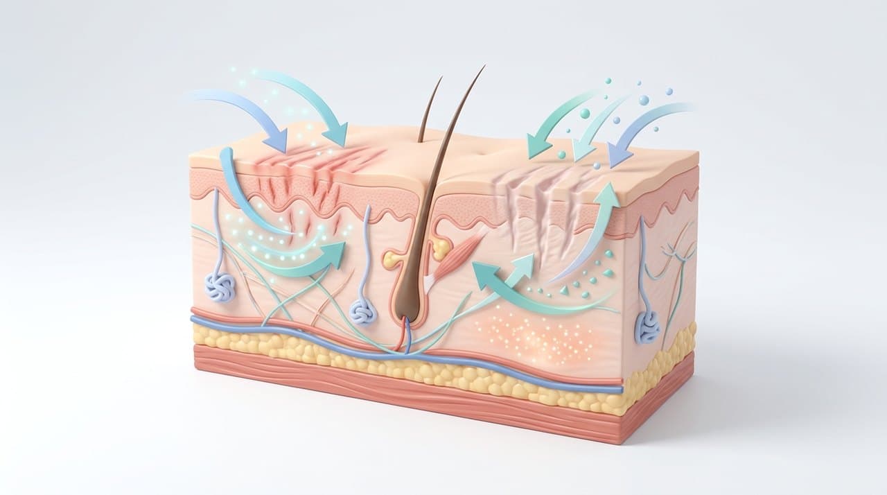 stretch mark treatment korea comparative infographic of penetration depth, clinical efficacy duration and discomfort index