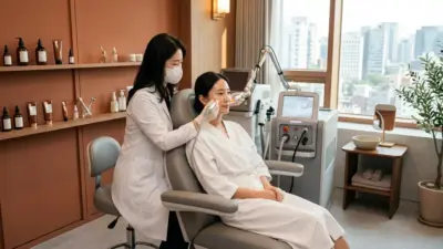 A premium aesthetic clinic in Seoul featuring modern dermatological equipment.