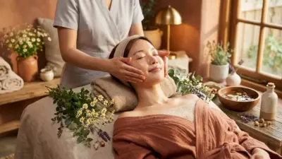 A radiant woman with flawless skin enjoying a spa environment, representing the glow achieved after a YES PEEL.