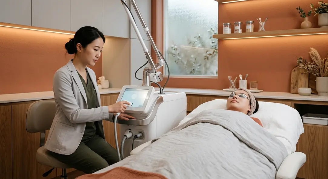 A state-of-the-art Aileen Laser device in a modern dermatology clinic.