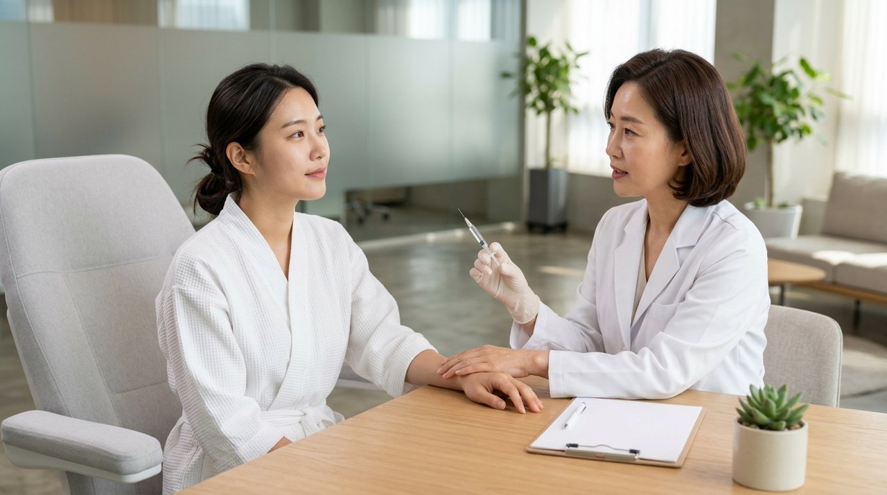 amino acid skin booster korea consultation with a board-certified Korean dermatologist using skin diagnostic imaging