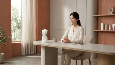 A professional aesthetic clinic consultation room with a 3D body contouring model