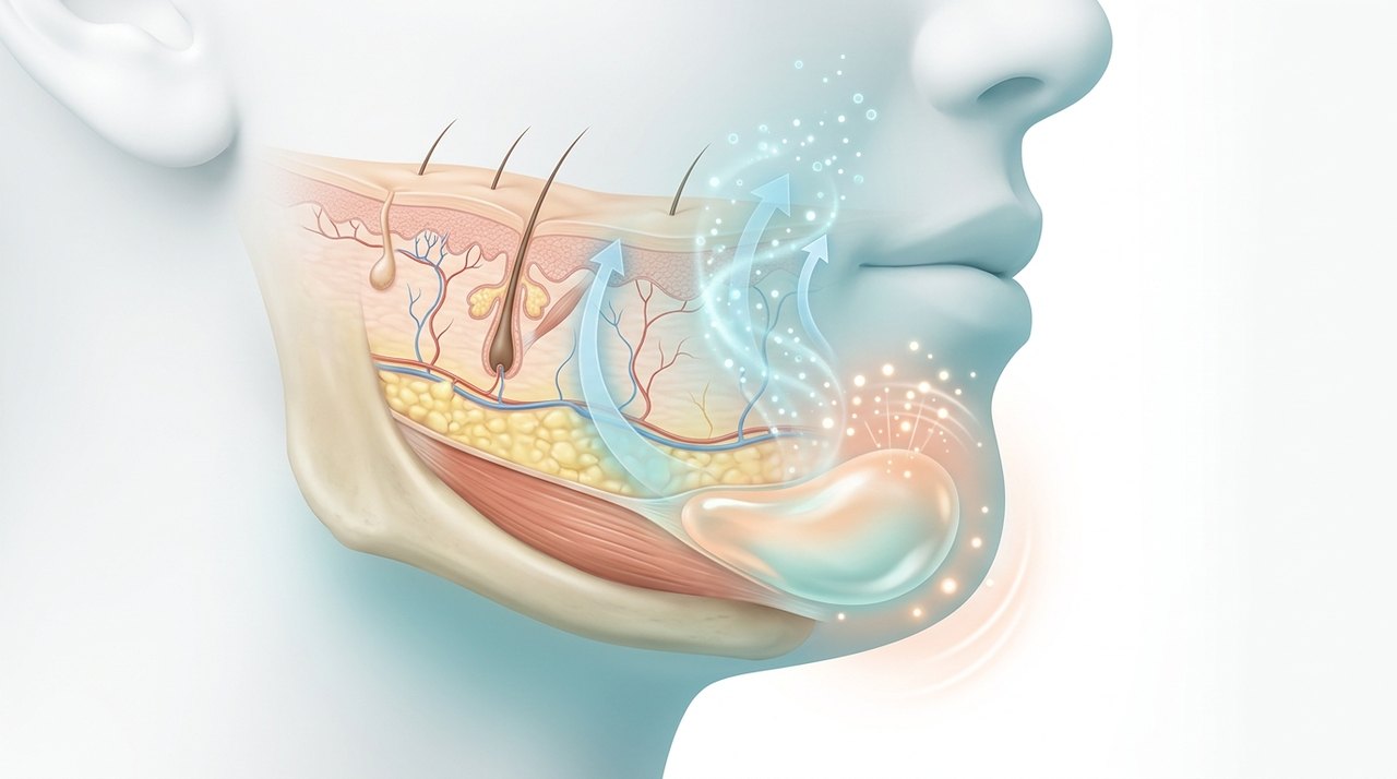 chin augmentation filler side effects and aftercare comparative infographic of penetration depth, clinical efficacy duration and discomfort index