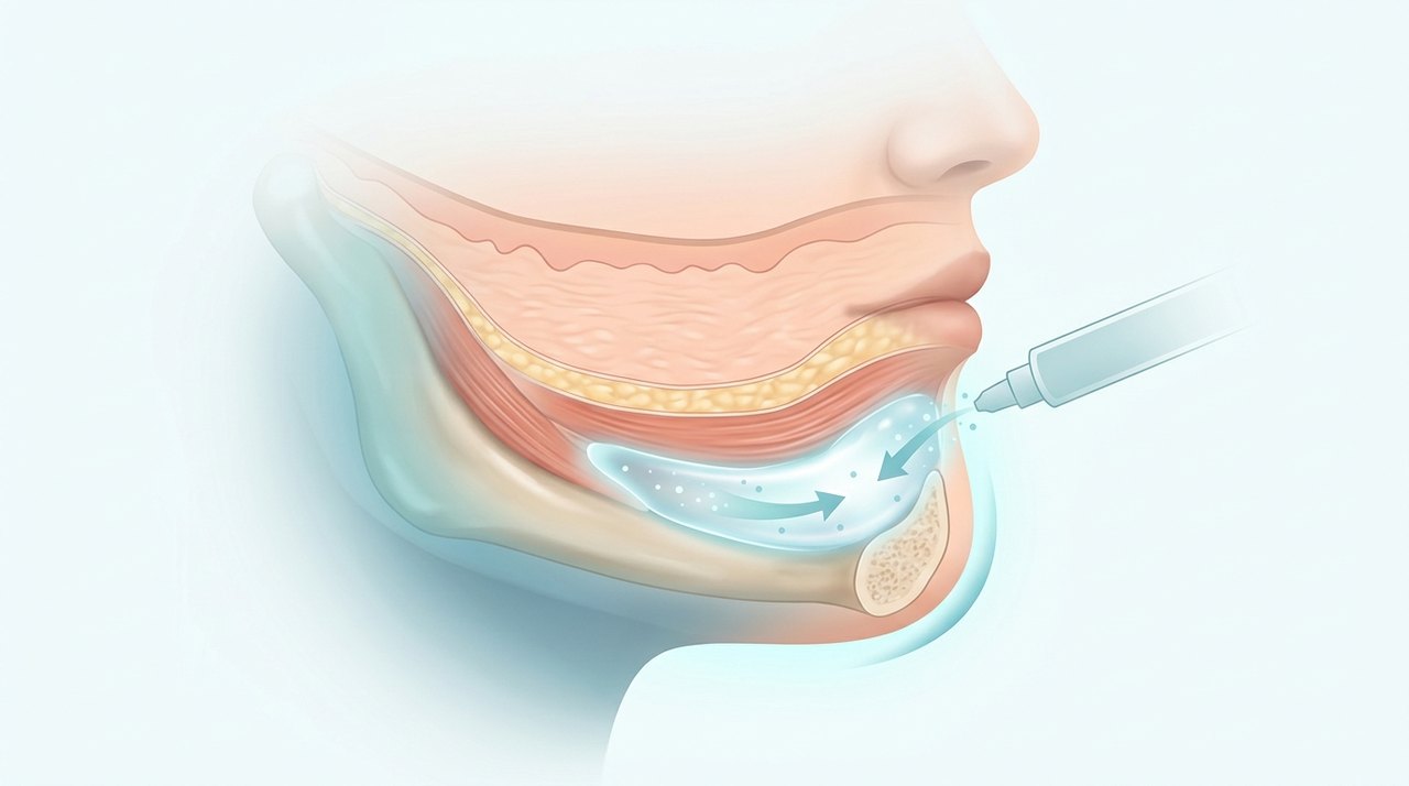 chin augmentation filler ideal candidates comparative infographic of penetration depth, clinical efficacy duration and discomfort index