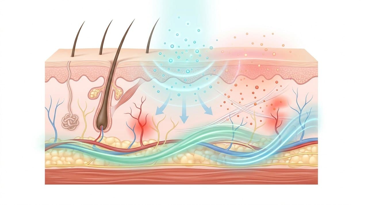 decolletage skin rejuvenation side effects and aftercare comparative infographic of penetration depth, clinical efficacy duration and discomfort index