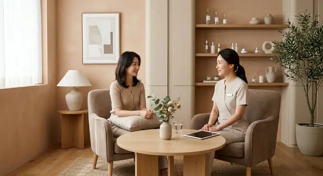 An elegant and pristine aesthetic clinic consultation room