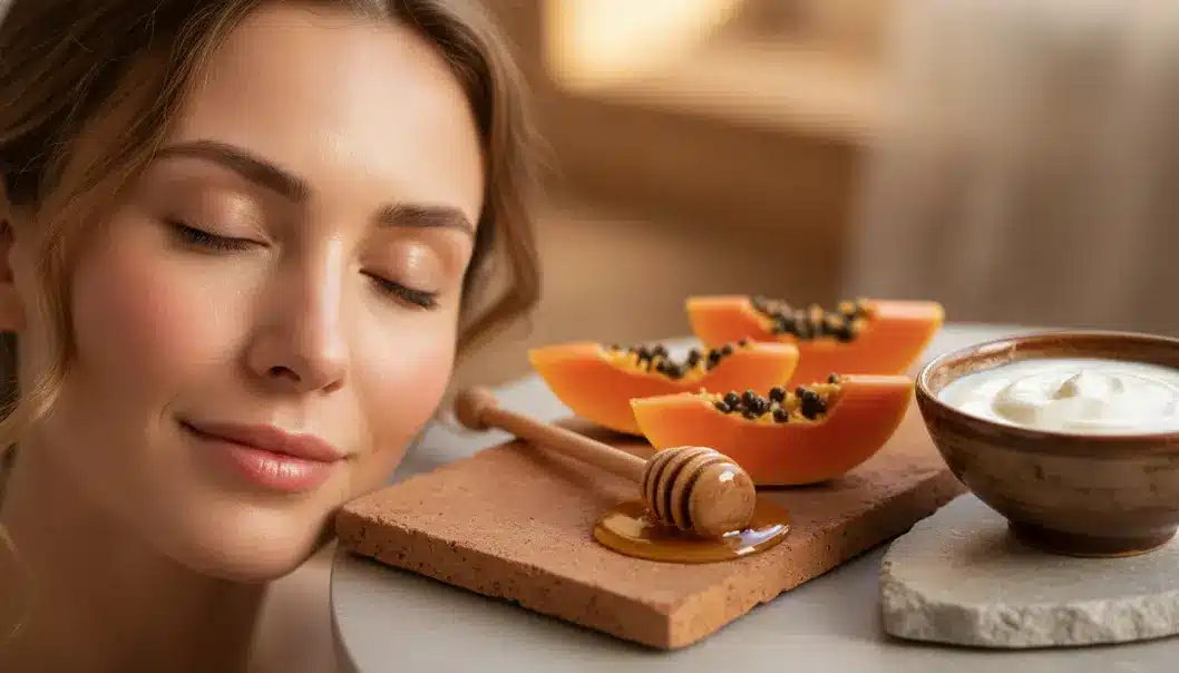 Natural peeling utilizes gentle fruit enzymes to reveal radiant skin.