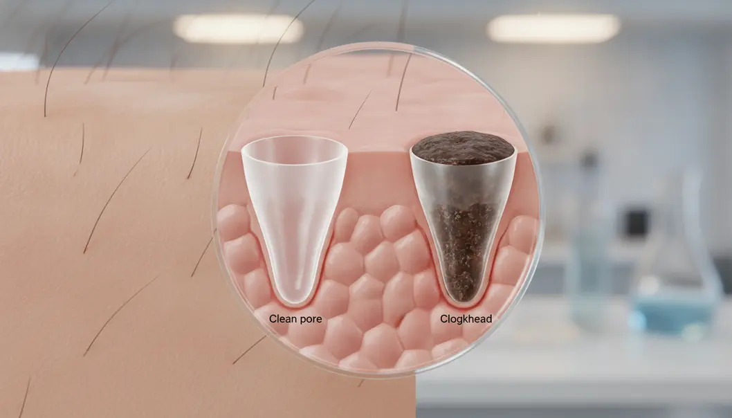 Blackheads are simply open pores filled with oxidized oil and dead skin cells.