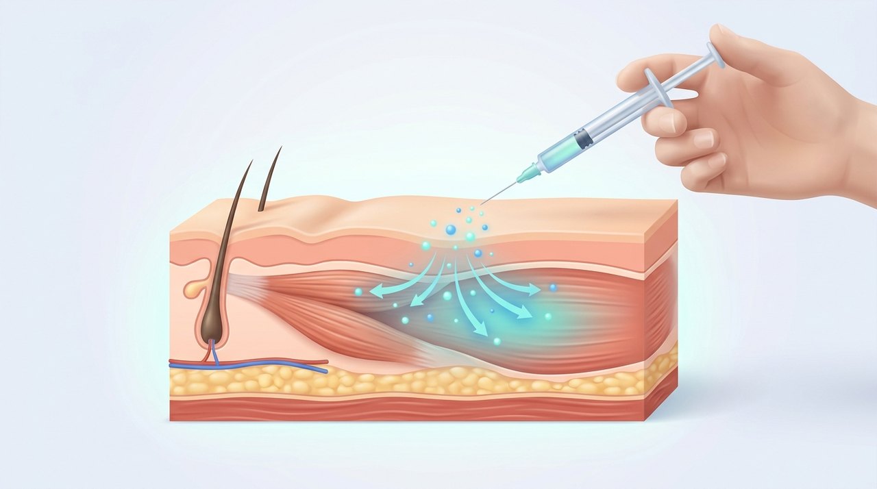forehead frown line wrinkle relaxer korea comparative infographic of penetration depth, clinical efficacy duration and discomfort index