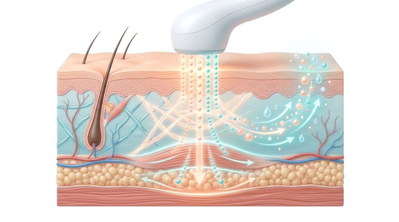 skin lifting treatment comparative infographic of penetration depth, clinical efficacy duration and discomfort index