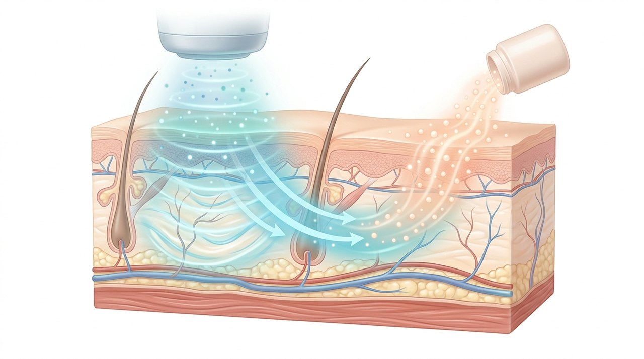 skin lifting treatment comparative infographic of penetration depth, clinical efficacy duration and discomfort index