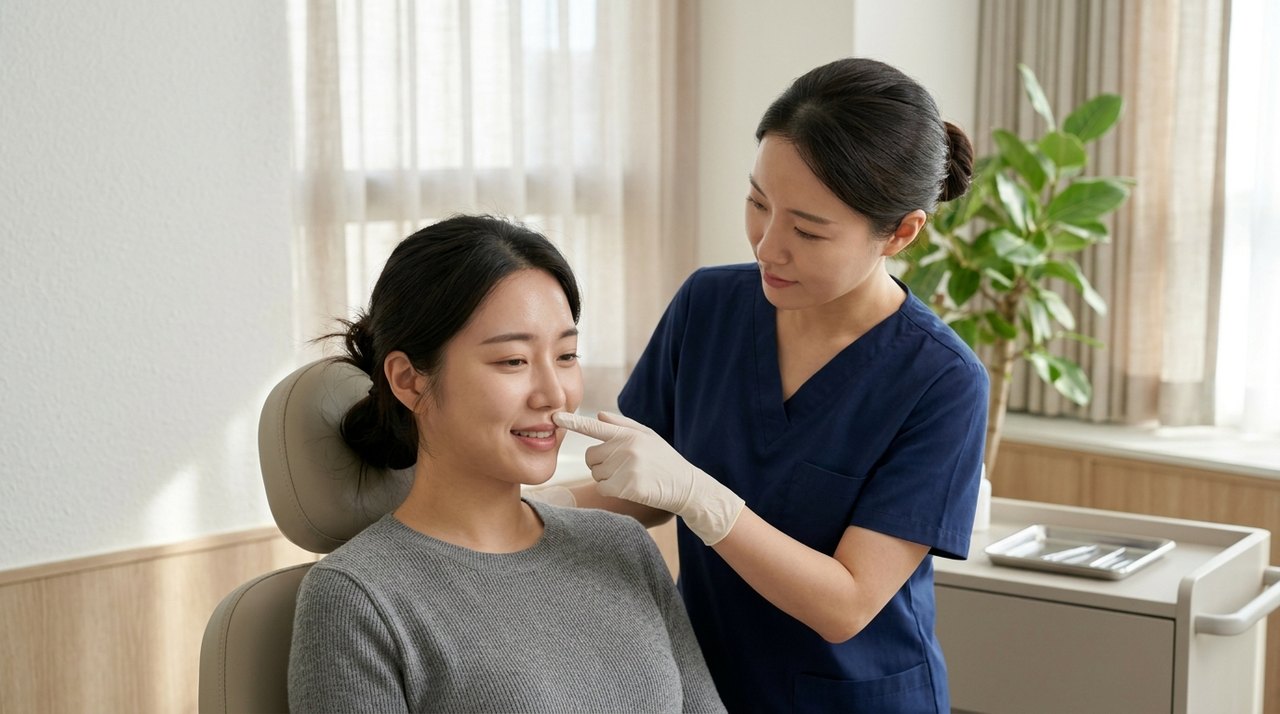 gummy smile botox side effects and aftercare consultation with a board-certified Korean dermatologist using skin diagnostic imaging