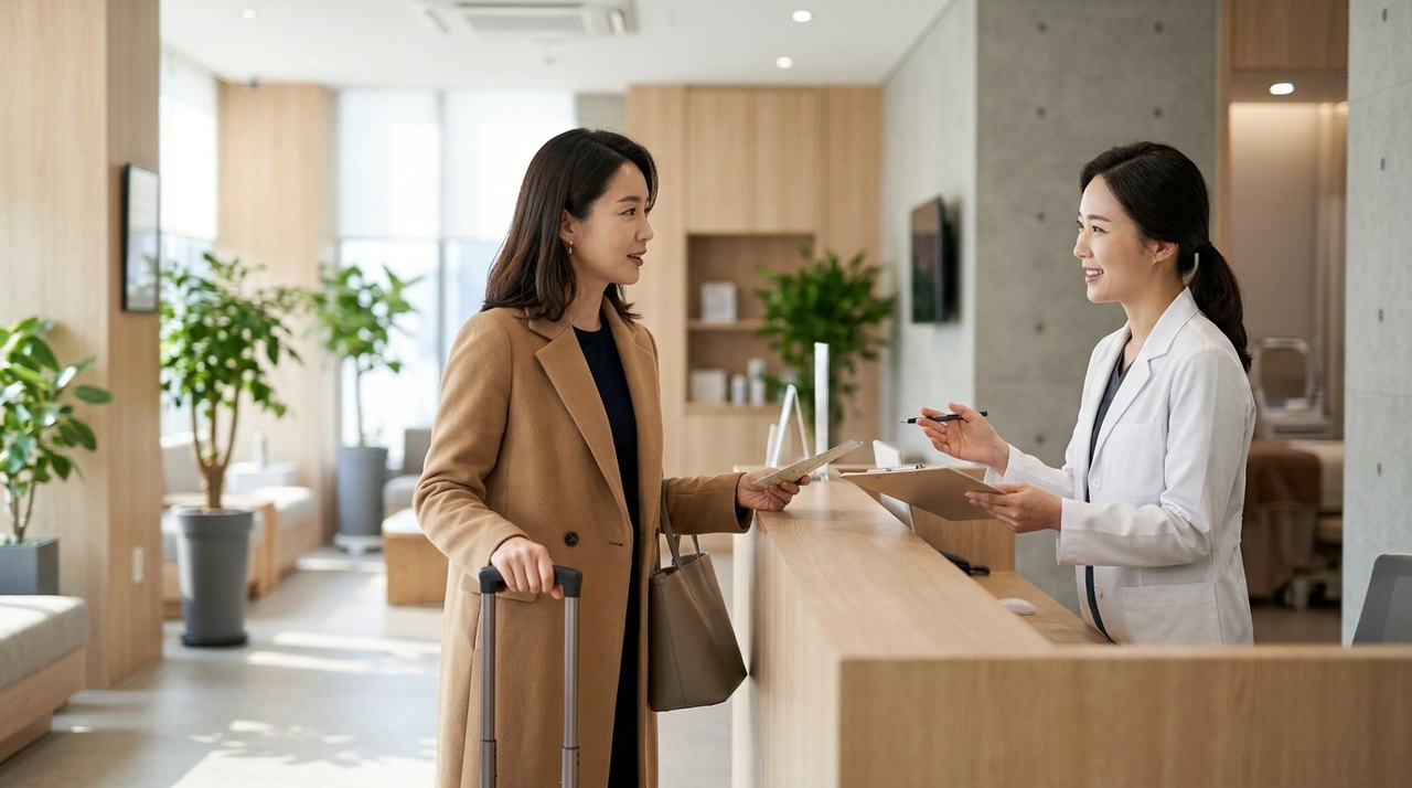 incheon airport to gangnam clinic transport consultation with a board-certified Korean dermatologist using skin diagnostic imaging