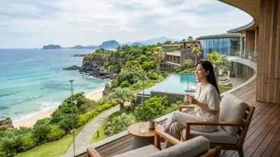 A stunning view of Jeju Island representing a harmony of nature and healthcare.
