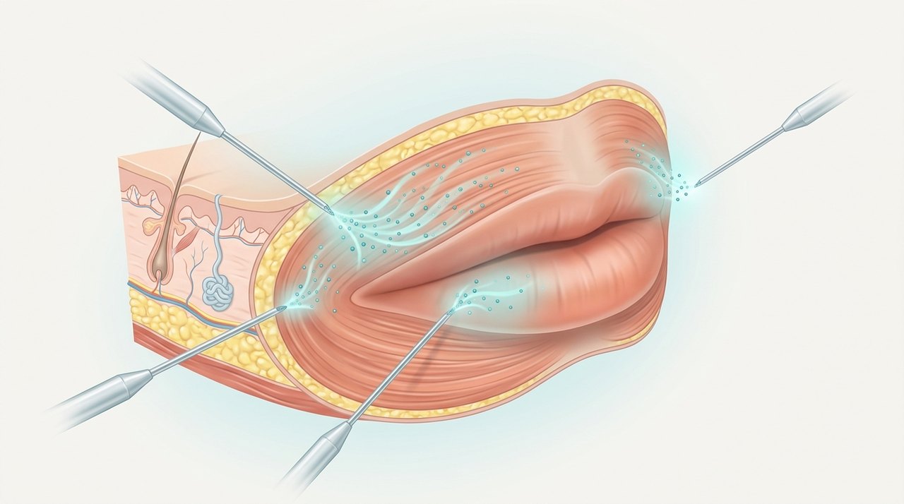 lip flip botox cost factors comparative infographic of penetration depth, clinical efficacy duration and discomfort index