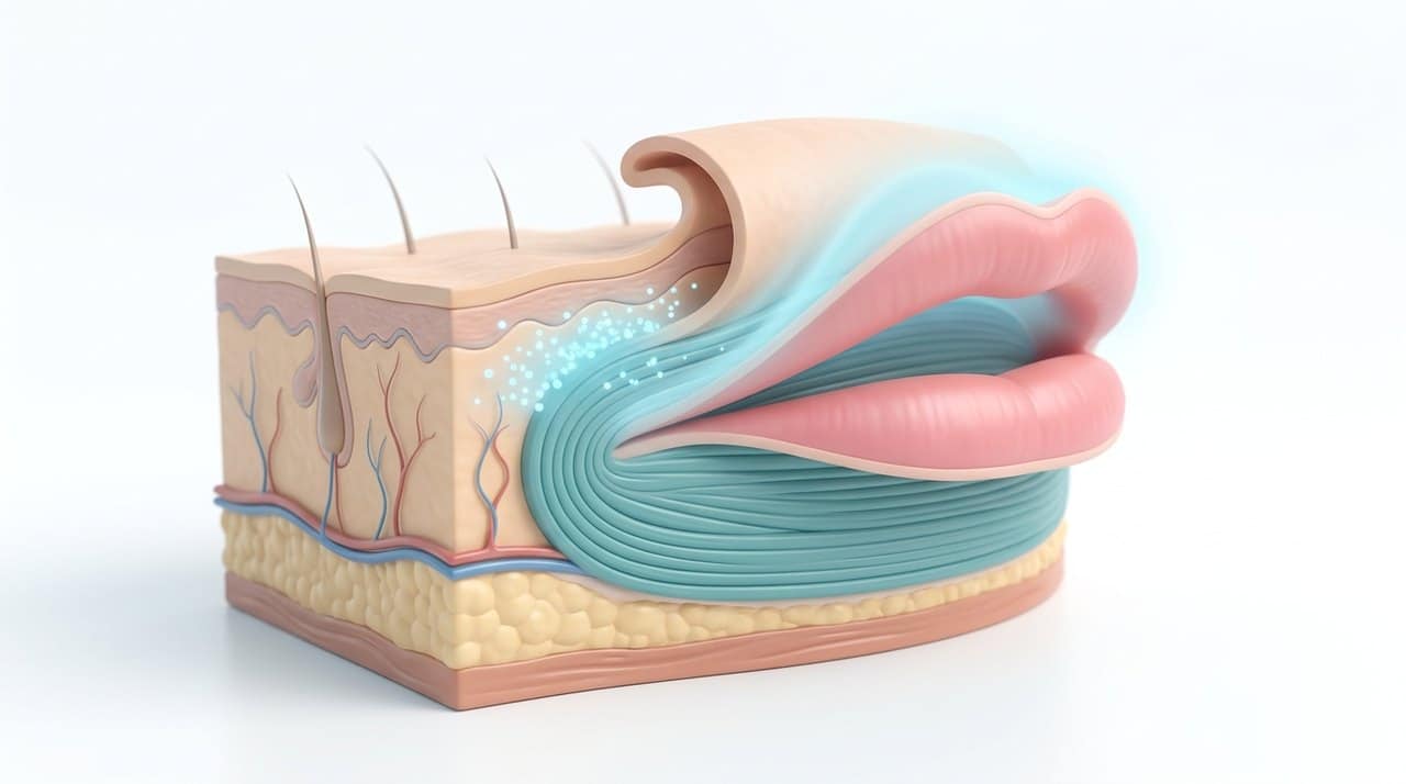 lip flip botox effect duration comparative infographic of penetration depth, clinical efficacy duration and discomfort index