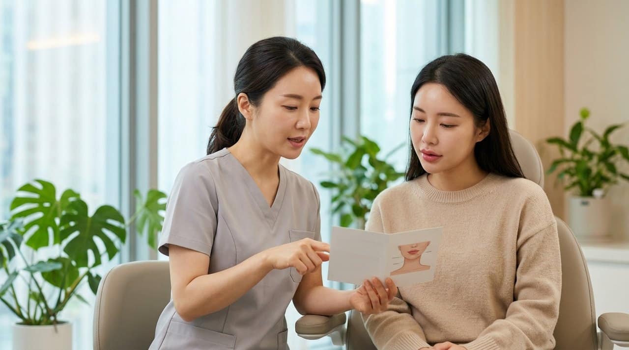lip flip botox side effects and aftercare consultation with a board-certified Korean dermatologist using skin diagnostic imaging