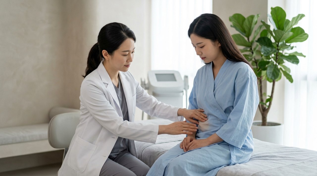 liposuction vs fat reduction device korea consultation with a board-certified Korean dermatologist using skin diagnostic imaging