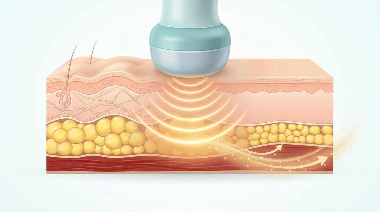 microwave body contouring cellulite korea comparative infographic of penetration depth, clinical efficacy duration and discomfort index