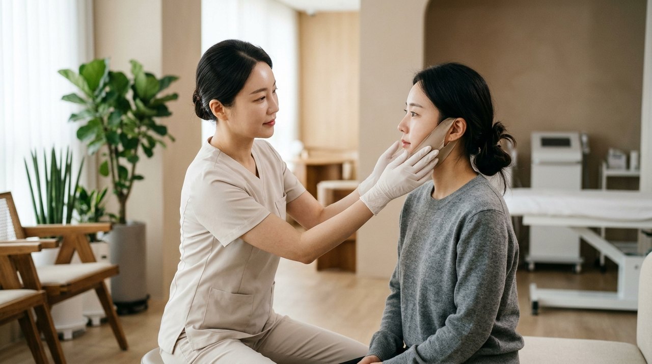 thread lift aftercare recovery korea consultation with a board-certified Korean dermatologist using skin diagnostic imaging